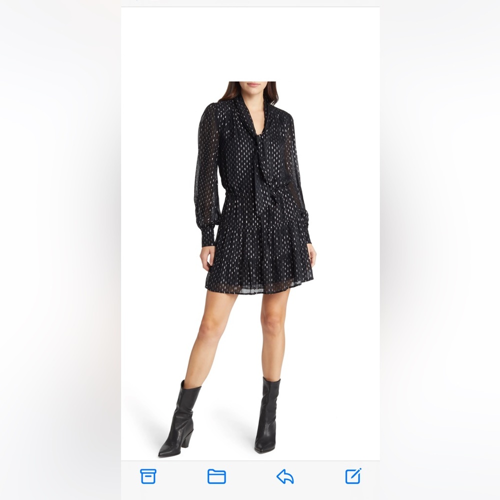 PAIGE Cleobelle Metallic V neck Dress